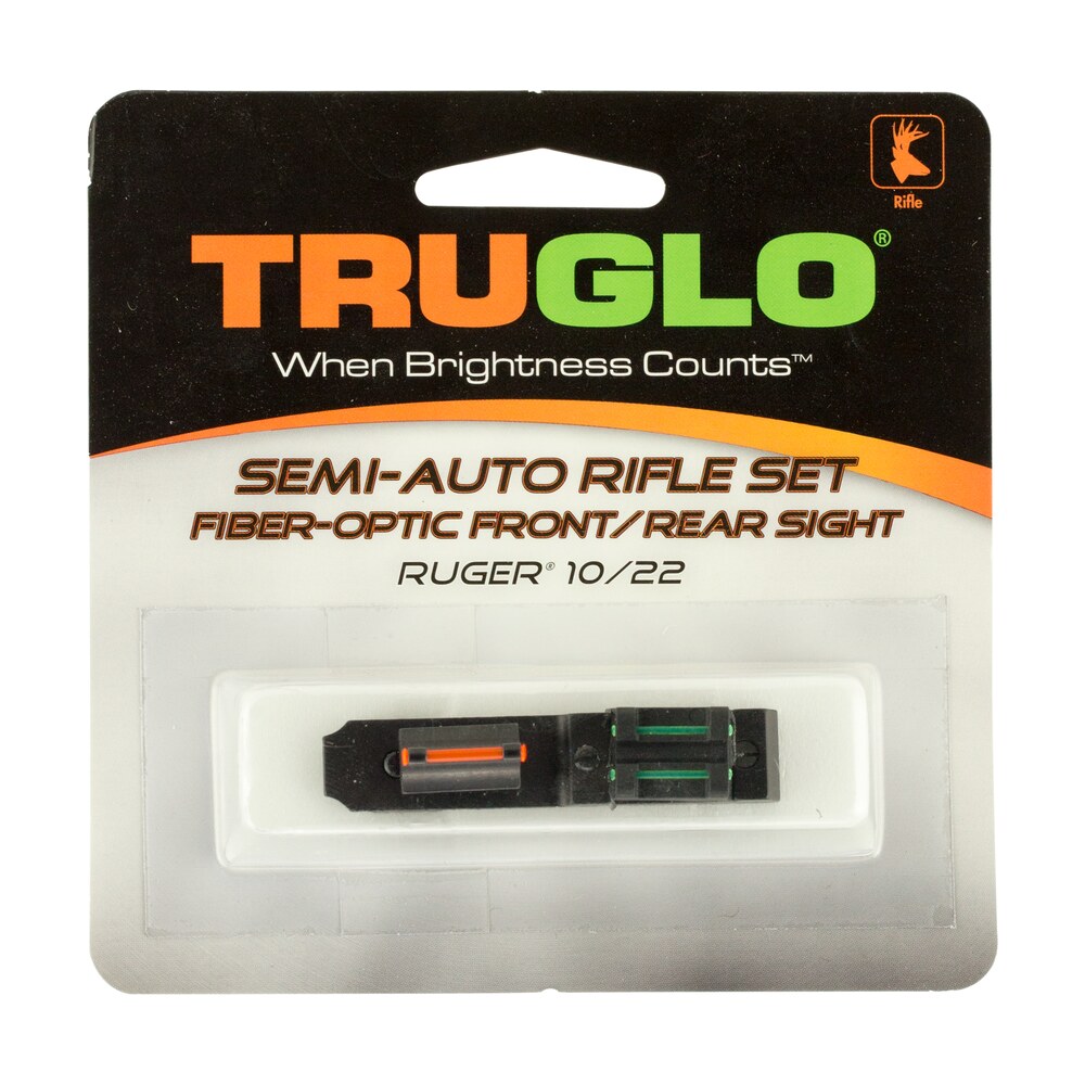 truglo tg111w ruger 10/22 fiber optic sight set black red front, green rear for ruger 10/22 (except takedown) TruGlo TG111W Ruger 10/22 Fiber Optic Sight Set Black Red Front, Green Rear for Ruger 10/22 Sports South item 16739