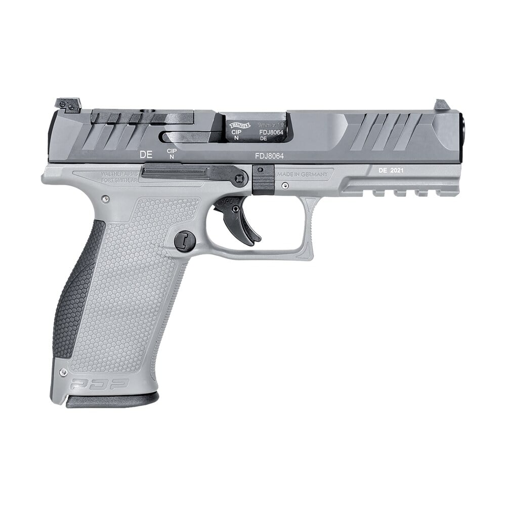 walther arms 2858371np3 pdp full size frame 9mm luger 18+1 4.50" stainless polygonal rifled barrel, optic ready/serrated steel slide, gray polymer frame w/picatinny rail ambidextrous Walther Arms 2858371NP3 PDP Full Size Frame 9mm Luger 18+1 4.50" Stainless Polygonal Rifled Sports South item 167474