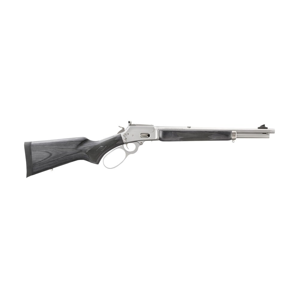 marlin 1894 trapper full size 44 special/44 rem mag 8+1/9+1 16.10" satin threaded barrel, satin stainless steel receiver, fixed black laminate stock Marlin 1894 Trapper Full Size 44 Special/44 Rem Mag 8+1/9+1 16.10" Satin Threaded Sports South item 167570