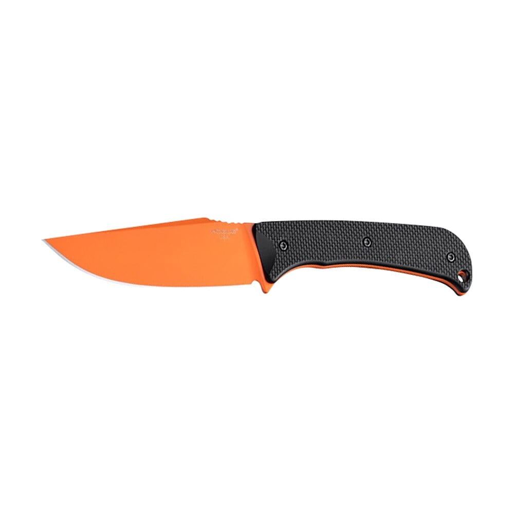 hogue 35859 extrak xl 3.90" fixed clip point plain blaze orange cerakote cpm m4 tool steel blade, black textured g10 scales handle Hogue 35859 Extrak XL 3.90" Fixed Clip Point Plain Blaze Orange Cerakote CPM M4 Tool Steel Sports South item 167667