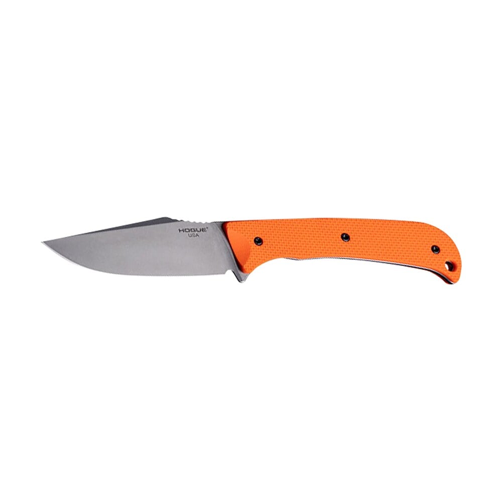 hogue 35860 extrak 3.30" fixed clip point plain stone tumbled cpm m4 tool steel blade, blaze orange textured g10 scales handle Hogue 35860 Extrak 3.30" Fixed Clip Point Plain Stone Tumbled CPM M4 Tool Steel Blade, Blaze Sports South item 167668