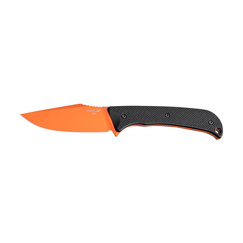 hogue 35864 extrak 3.30" fixed clip point plain blaze orange cerakote cpm m4 tool steel blade, black textured g10 scales handle Hogue 35864 Extrak 3.30" Fixed Clip Point Plain Blaze Orange Cerakote CPM M4 Tool Steel Blade, Sports South item 167669