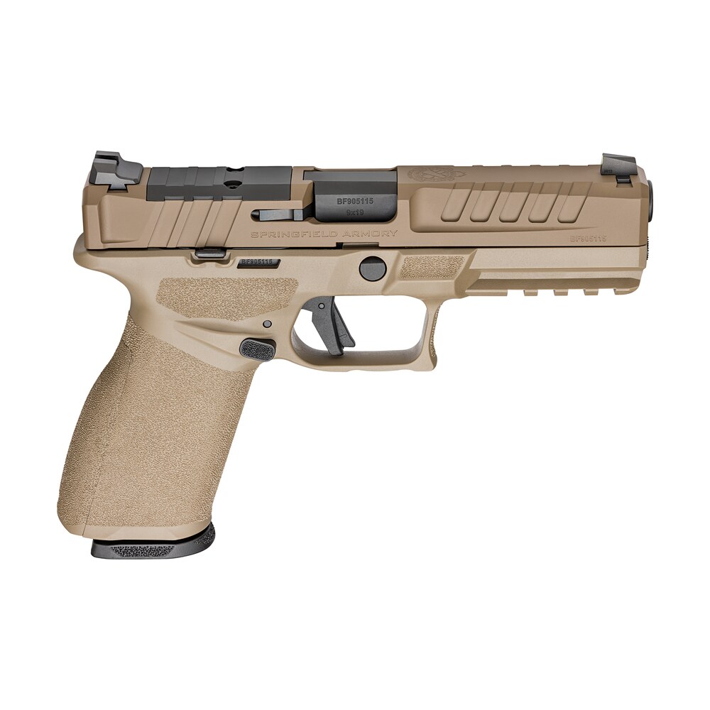 springfield armory ec9459fu echelon 9mm luger 20+1 4.50" black melonite steel barrel, flat dark earth cerakote optic ready/serrated steel slide & polymer frame w/picatinny rail textured grip Springfield Armory EC9459FU Echelon 9mm Luger 20+1 4.50" Black Melonite Steel Sports South item 167766