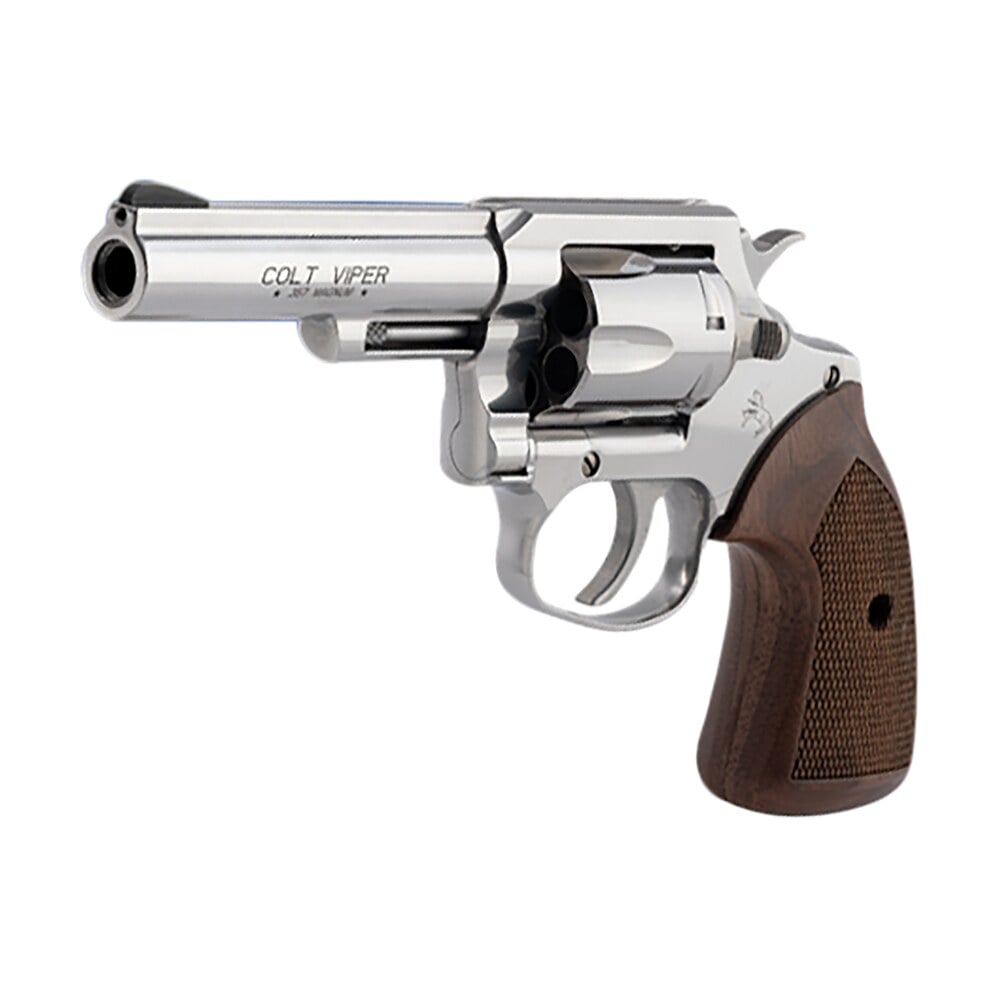 colt mfg vipersp4wrr viper 357 mag/38 special 6rd 4.25" 1/2 lug stainless steel barrel, stainless steel cylinder & frame, american walnut grip, exposed hammer Colt Mfg VIPERSP4WRR Viper 357 Mag/38 Special 6rd 4.25" 1/2 Lug Stainless Steel Sports South item 167771