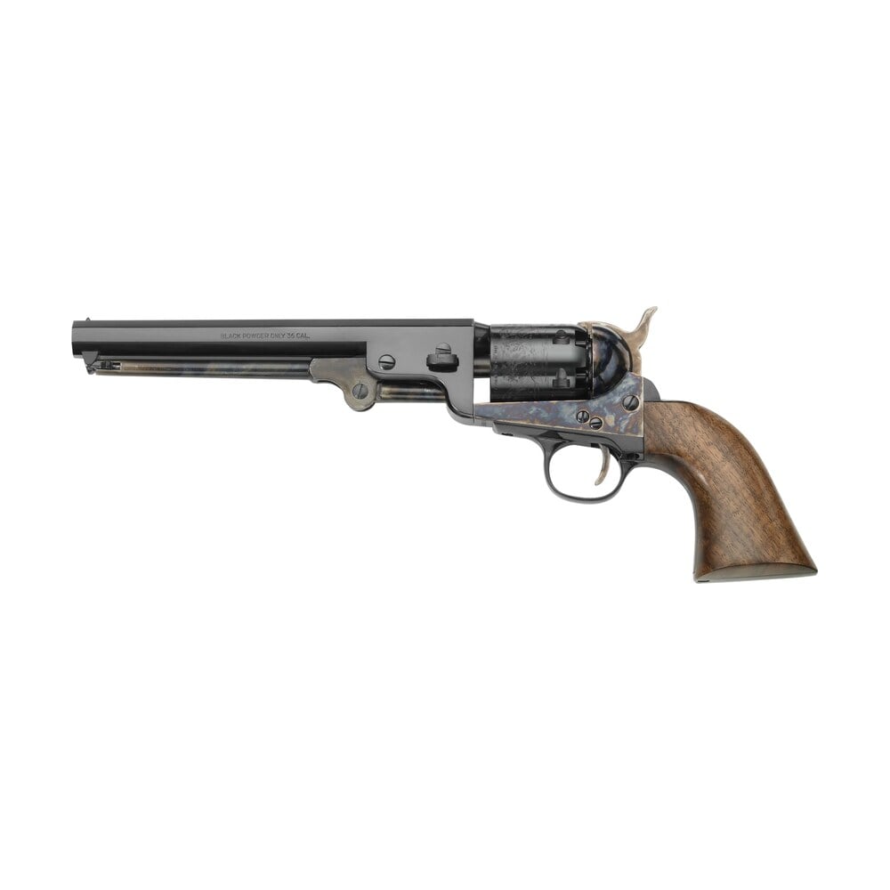 pietta pf51chs36712 1851 navy london 36 cal 6rd 7.50" blued octagon barrel, blued cylinder, color case hardened steel frame, walnut grip, exposed hammer Pietta PF51CHS36712 1851 Navy London 36 Cal 6rd 7.50" Blued Octagon Sports South item 167828