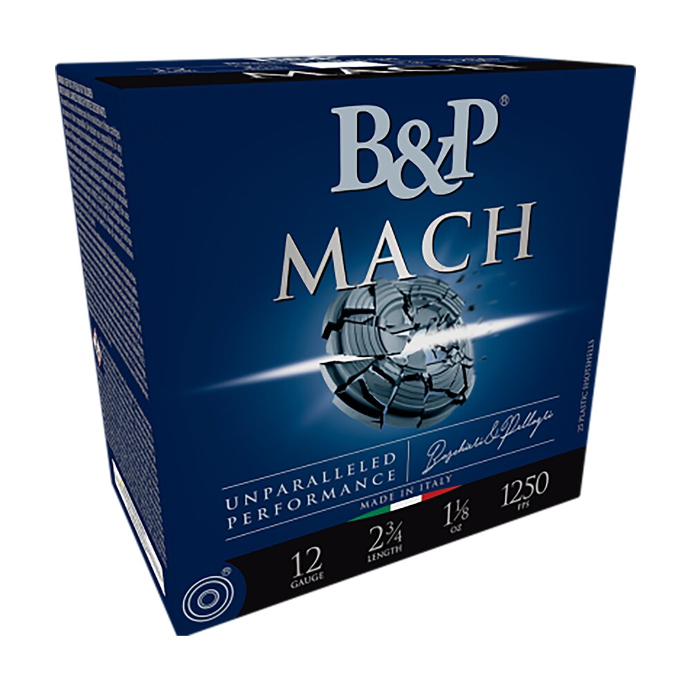 b&p ammunition 12b78f27 mach 12gauge 2.75" 7/8oz 7.5shot 25 per box/10 case B&p Ammunition 12B78F27 Mach 12Gauge 2.75" 7/8oz 7.5Shot 25 Per Box/10 Case Sports South item 167939