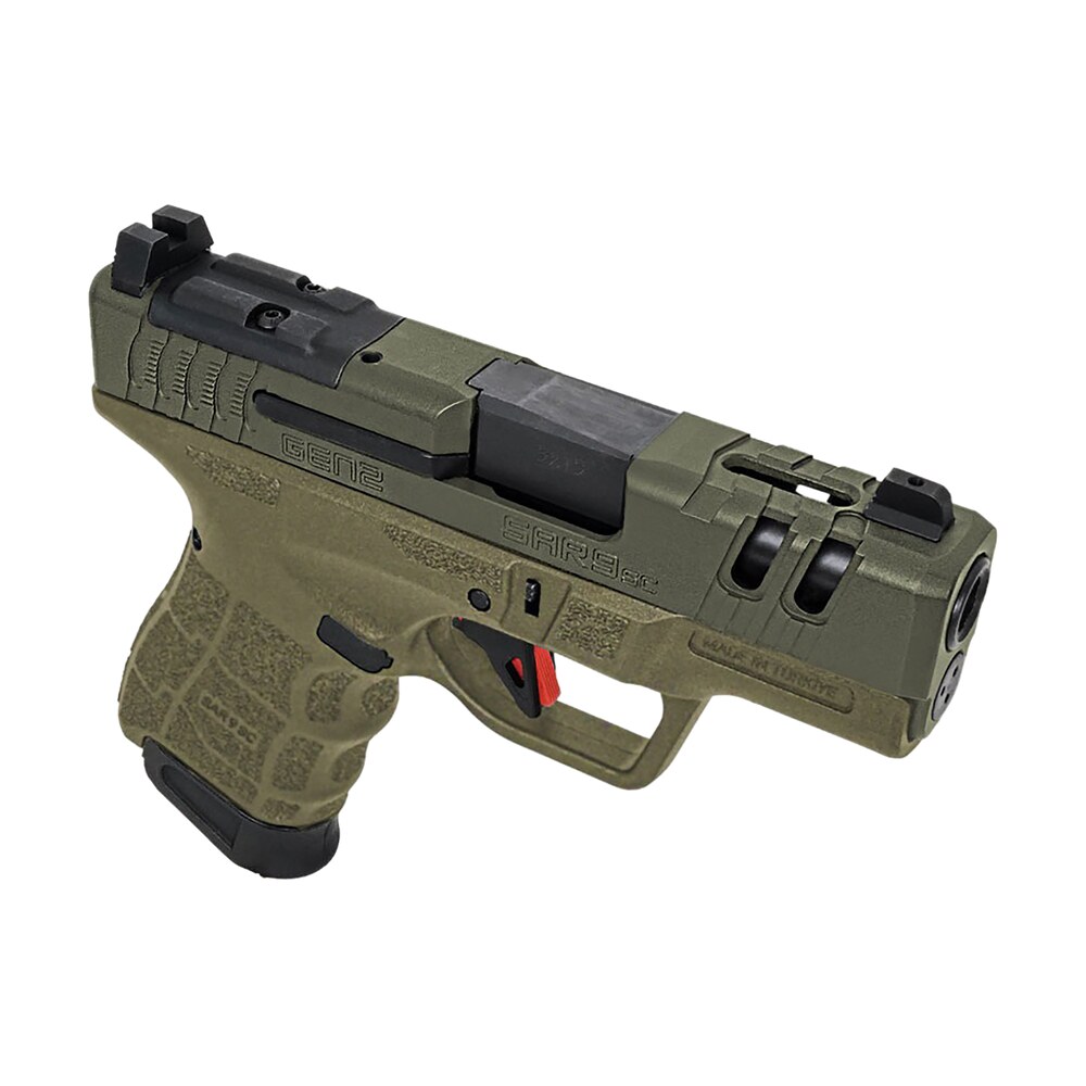 sar usa sar9scg2od sar9 sc gen2 sub compact frame 9mm luger 15+1 3.30" black steel barrel, od green cerakote steel optic ready/ported/serrated slide, od green polymer frame, od green polymer grip SAR USA SAR9SCG2OD SAR9 SC Gen2 Sub-Compact Frame 9mm Luger 15+1 3.30" Black Steel Sports South item 168020