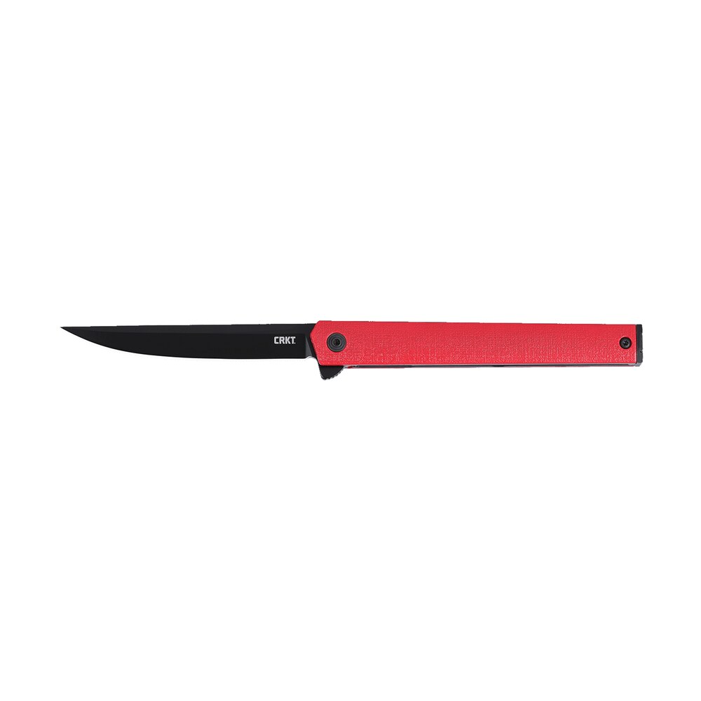 crkt 7097rk ceo flipper edc 3.35" folding plain black edp aus 8a ss blade, red grn handle CRKT 7097RK CEO Flipper EDC 3.35" Folding Plain Black EDP AUS-8A SS Blade, Red GRN Handle Sports South item 168106