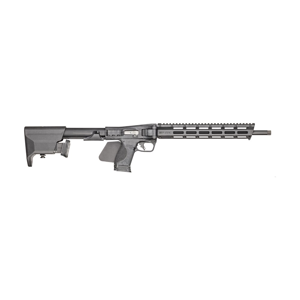 smith & wesson 14142 m&p fpc *ca compliant 9mm 10+1 16.25" black oxide steel barrel black anodized picatinny rail aluminum receiver m lok handguard folding black synthetic stock black backstrap grip Smith & Wesson 14142 M&P FPC *CA Compliant 9mm 10+1 16.25" Black Oxide Steel Barrel Sports South item 169329
