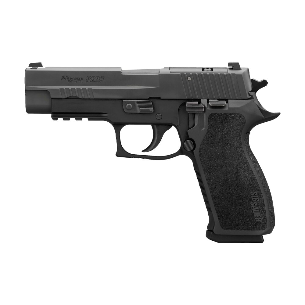 sig sauer 220r45bser2 p220 full size frame 45 acp 4.40" nitron stainless steel slide black anodized black e2 grip Sig Sauer 220R45BSER2 P220 Full Size Frame 45 ACP 4.40" Nitron Stainless Steel Slide Black Sports South item 169352
