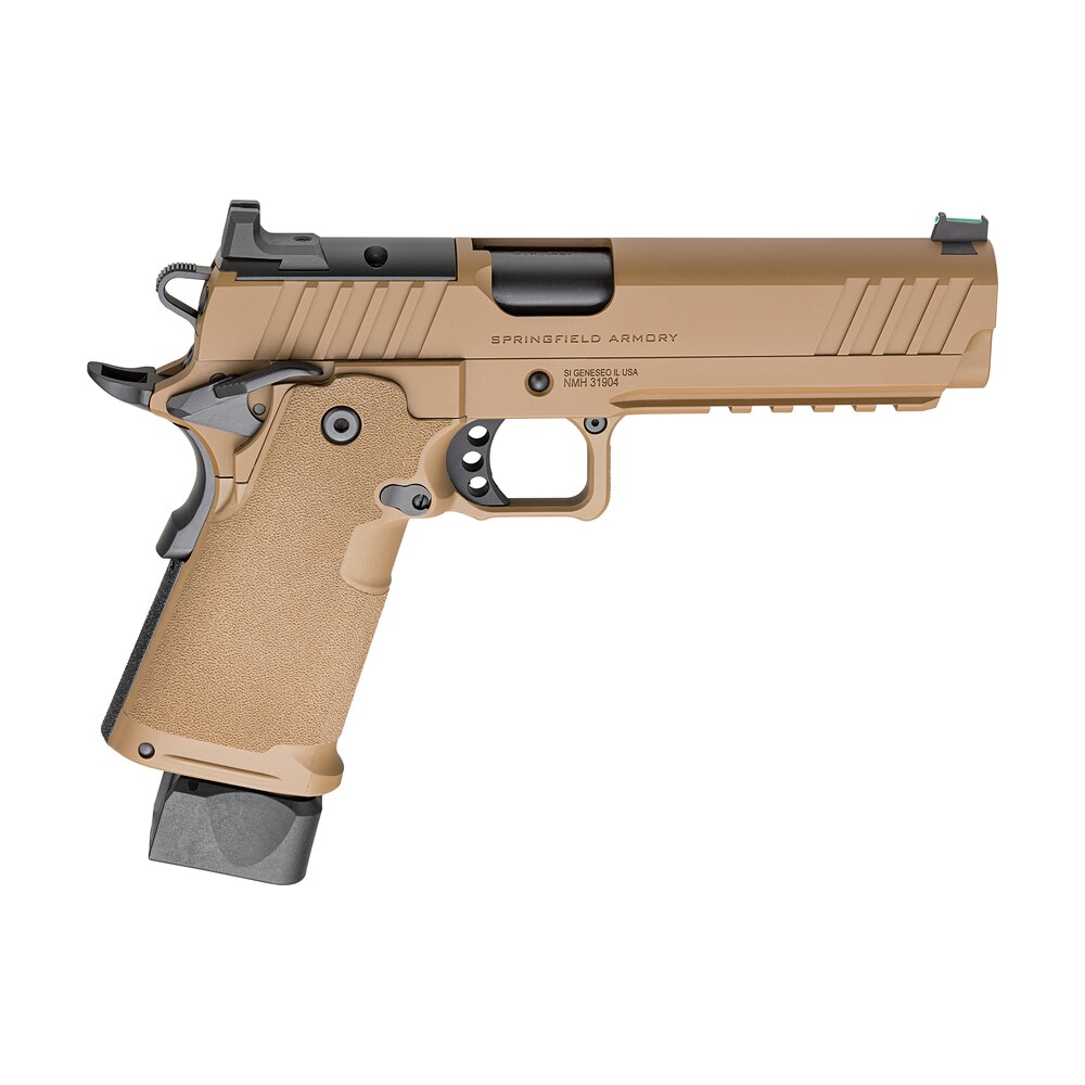 springfield armory ph9119aoscb 1911 ds prodigy 9mm 20+1 17+1 5" coyote brown cerakote optic ready carbon steel slide polymer grip Springfield Armory PH9119AOSCB 1911 DS Prodigy 9mm 20+1 17+1 5" Coyote Brown Cerakote Optic Sports South item 169441