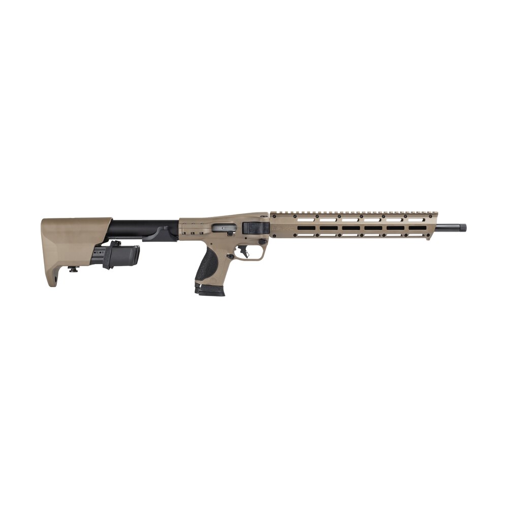 smith & wesson 14376 m&p fpc 9mm luger 23+1 18.60" black oxide flat dark earth cerakote aluminum receiver m lok handguard polymer stock palm swell grip Smith & Wesson 14376 M&P FPC 9mm Luger 23+1 18.60" Black Oxide Flat Dark Earth Cerakote Sports South item 169483