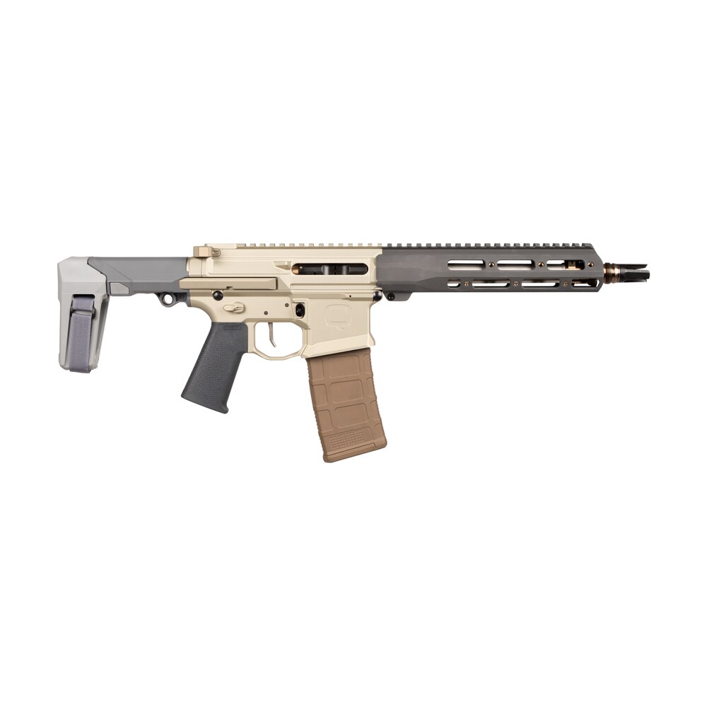 q llc hb55610inpistol honey badger 5.56 nato 30+1 10" threaded barrel, m lok handguard, aluminum receiver, tan sb tactical brace Q LLC HB55610INPISTOL Honey Badger 5.56 NATO 30+1 10" Threaded Sports South item 169552