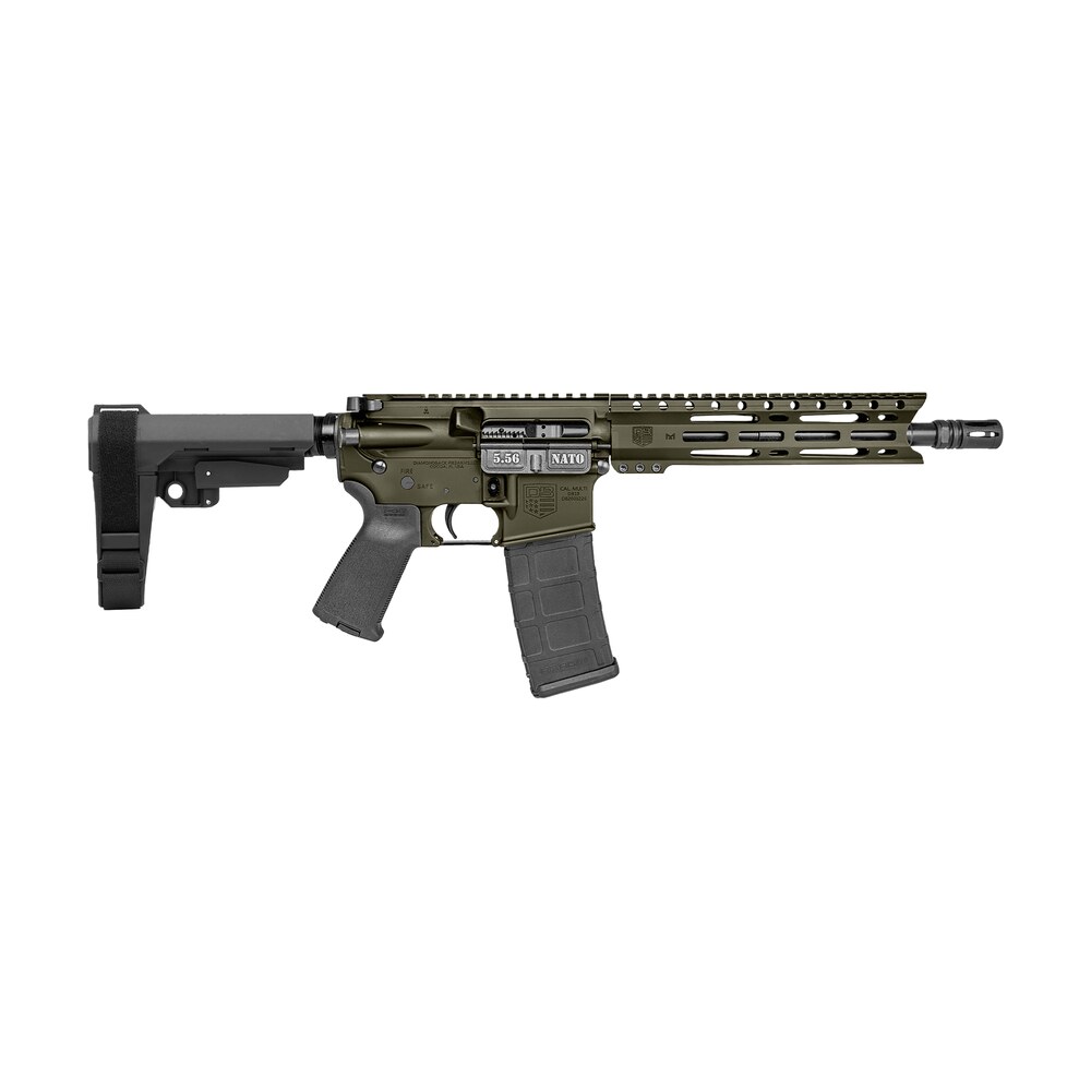 diamondback db1916k101 db15 5.56 nato 30+1 10" black nitride heavy threaded barrel, od green cerakote picatinny rail aluminum receiver, 9" m lok handguard sb tactical brace & black magpul moe grip Diamondback DB1916K101 DB15 5.56 NATO 30+1 10" Black Nitride Heavy Threaded Sports South item 169611