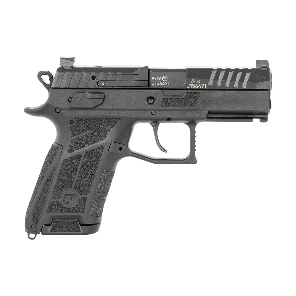 cz usa 91660 p 09 c nocturne compact 9mm luger 15+1 3.74" black steel barrel, black optic cut/serrated steel slide, black polymer frame w/picatinny rail, textured grip CZ-USA 91660 P-09 C Nocturne Compact 9mm Luger 15+1 3.74" Black Steel Sports South item 169692