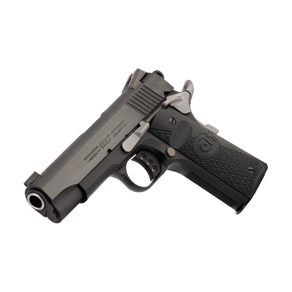 colt mfg o4840nc night commander 45 acp 8+1 4.25" blued steel barrel, cerakote serrated aluminum slide, blued cerakote aluminum frame w/beavertail, black g10 grip Colt Mfg O4840NC Night Commander 45 ACP 8+1 4.25" Blued Steel Sports South item 169702