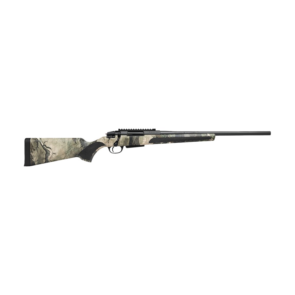 stevens 19456 334 bolt action 243 win 3+1 20" camo/dark gray carbon steel receiver integrated recoil lug ergonomic/recoil pad synthetic stock picatinny rail right hand Stevens 19456 334 Bolt Sports South item 169770