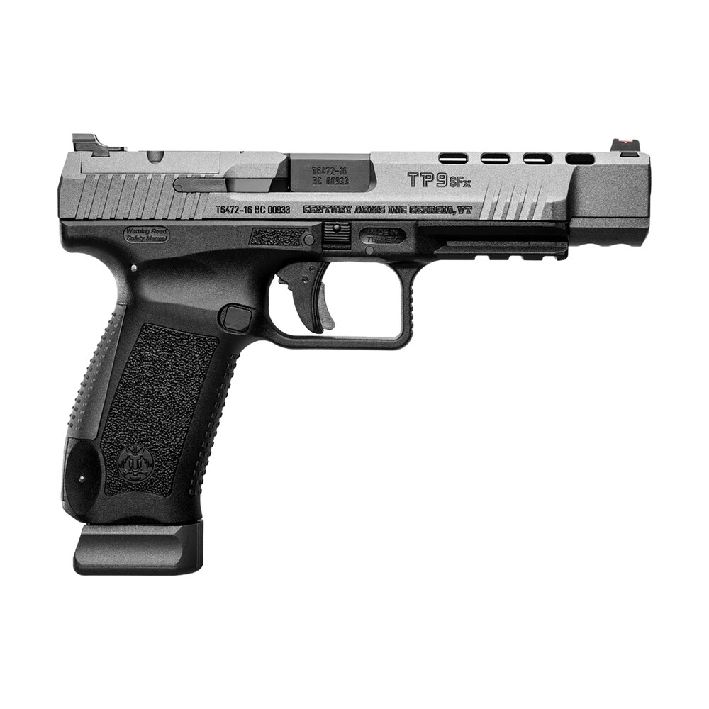 canik hg4192gn tp9 sfx 9mm luger 10+1 5.20" tungsten gray match grade barrel, black lightening cut/optic cut/serrated steel slide, black polymer frame w/picatinny rail, interchangeable backstrap grip Canik HG4192GN TP9 SFx 9mm Luger 10+1 5.20" Tungsten Gray Match Grade Sports South item 169884