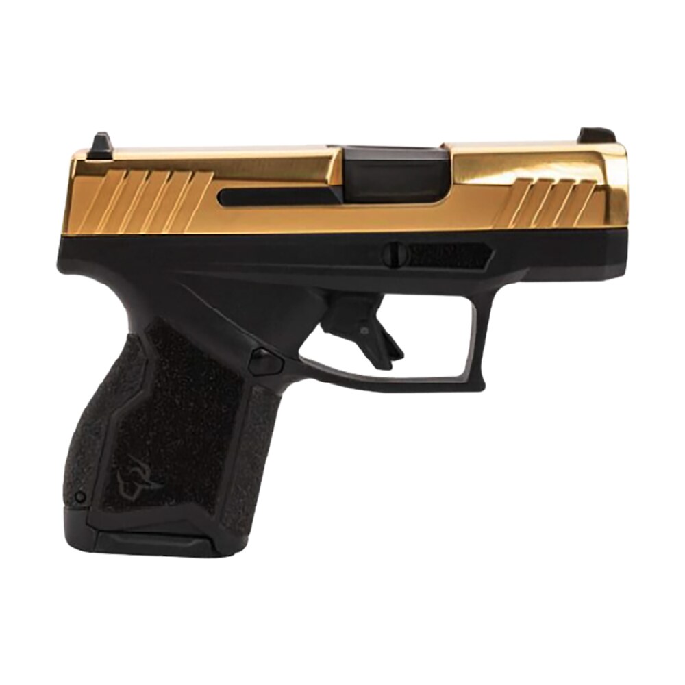 taurus 1 gx4m931 10g gx4 micro compact frame 9mm luger 10+1 3.06" satin black dlc stainless steel barrel, gold pvd serrated alloy steel slide, matte black stainless steel frame, textured grip Taurus 1-GX4M931-10G GX4 Micro-Compact Frame 9mm Luger 10+1 3.06" Satin Black DLC Stainless Sports South item 170139