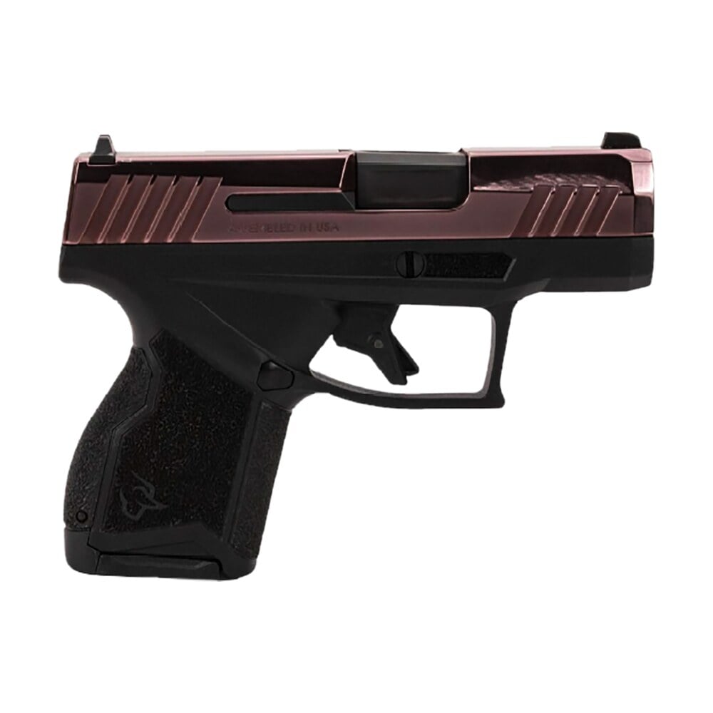 taurus 1 gx4m931 10rg gx4 micro compact frame 9mm luger 10+1 3.06" satin black dlc stainless steel barrel, rose gold pvd serrated alloy steel slide, matte black stainless steel frame, textured grip Taurus 1-GX4M931-10RG GX4 Micro-Compact Frame 9mm Luger 10+1 3.06" Satin Black DLC Stainless Sports South item 170140