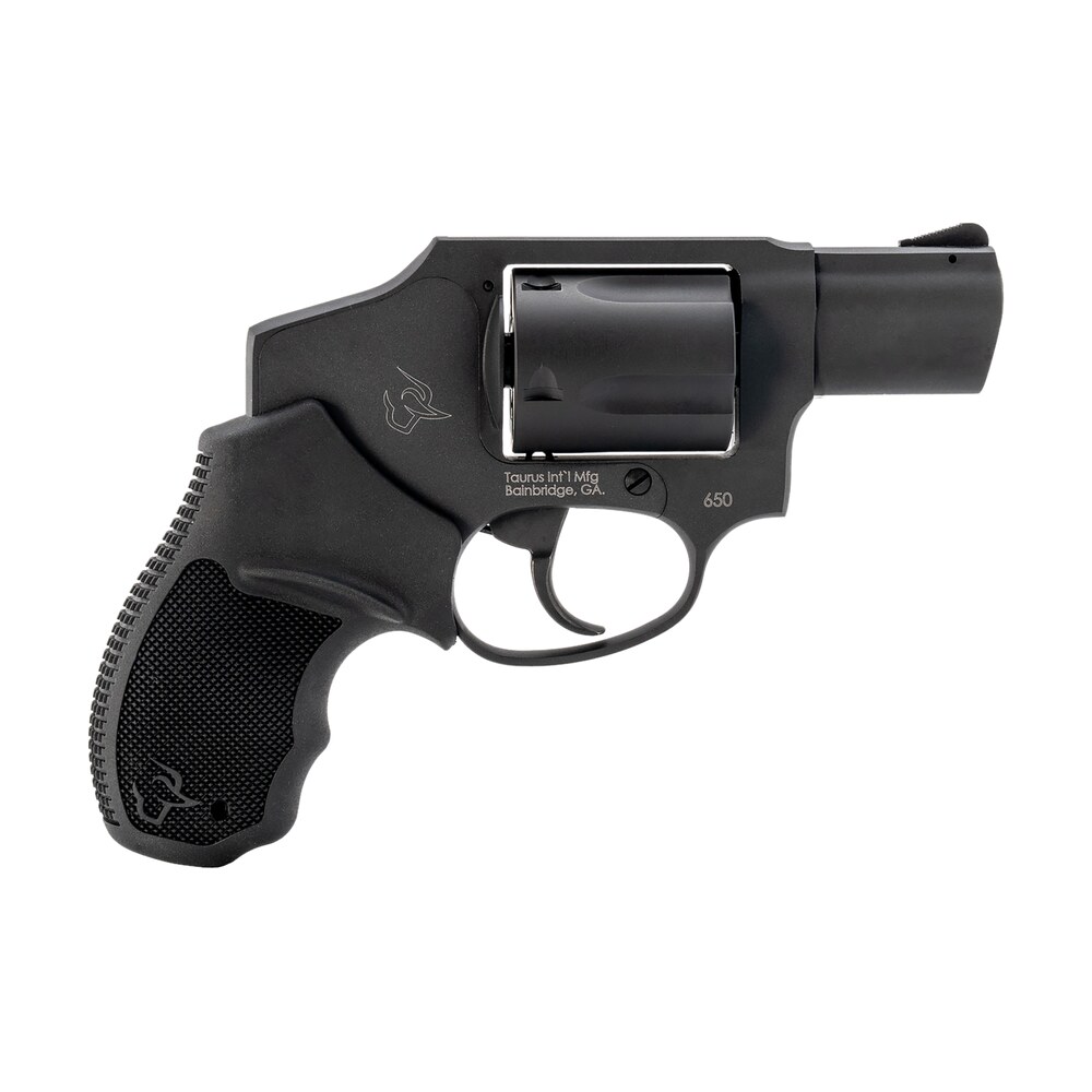 taurus 2 650121 650 small 357 mag/38 special +p 5 shot 2" matte black alloy steel barrel, cylinder & frame, black rubber grip, transfer bar safety, concealed hammer Taurus 2-650121 650 Small 357 Mag/38 Special +P 5 Shot 2" Matte Black Alloy Steel Sports South item 170145