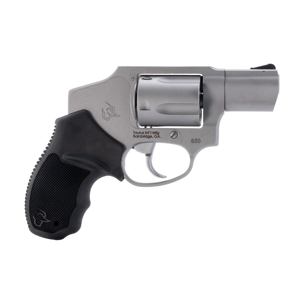 taurus 2 850129 850 small 38 special 5 shot 2" matte stainless steel barrel & cylinder, matte stainless steel frame, black rubber grip, transfer bar safety, concealed hammer Taurus 2-850129 850 Small 38 Special 5 Shot 2" Matte Stainless Steel Barrel & Cylinder, Sports South item 170150