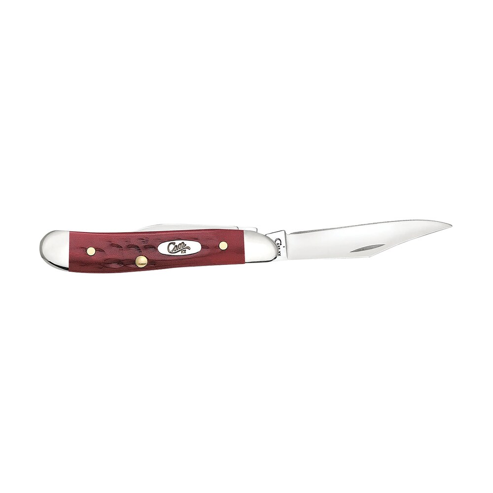 case 00781 peanut medium 2.10"/1.53" folding clip point/pen plain mirror polished tru sharp ss blade corn cob jigged old red bone handle Case 00781 Peanut Medium 2.10"/1.53" Folding Clip Point/Pen Plain Mirror Polished Tru-Sharp SS Sports South item 170354