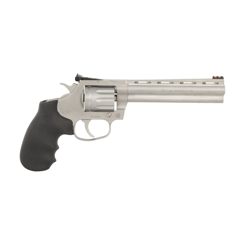 colt mfg kcobra22sm6rfo king cobra target 22 lr 6 shot 6" matte stainless steel vent rib barrel, matte stainless stainless steel frame & cylinder, black hogue overmolded grip, exposed hammer Colt Mfg KCOBRA22SM6RFO King Cobra Target 22 LR 6 Shot 6" Matte Stainless Steel Vent Rib Sports South item 170425