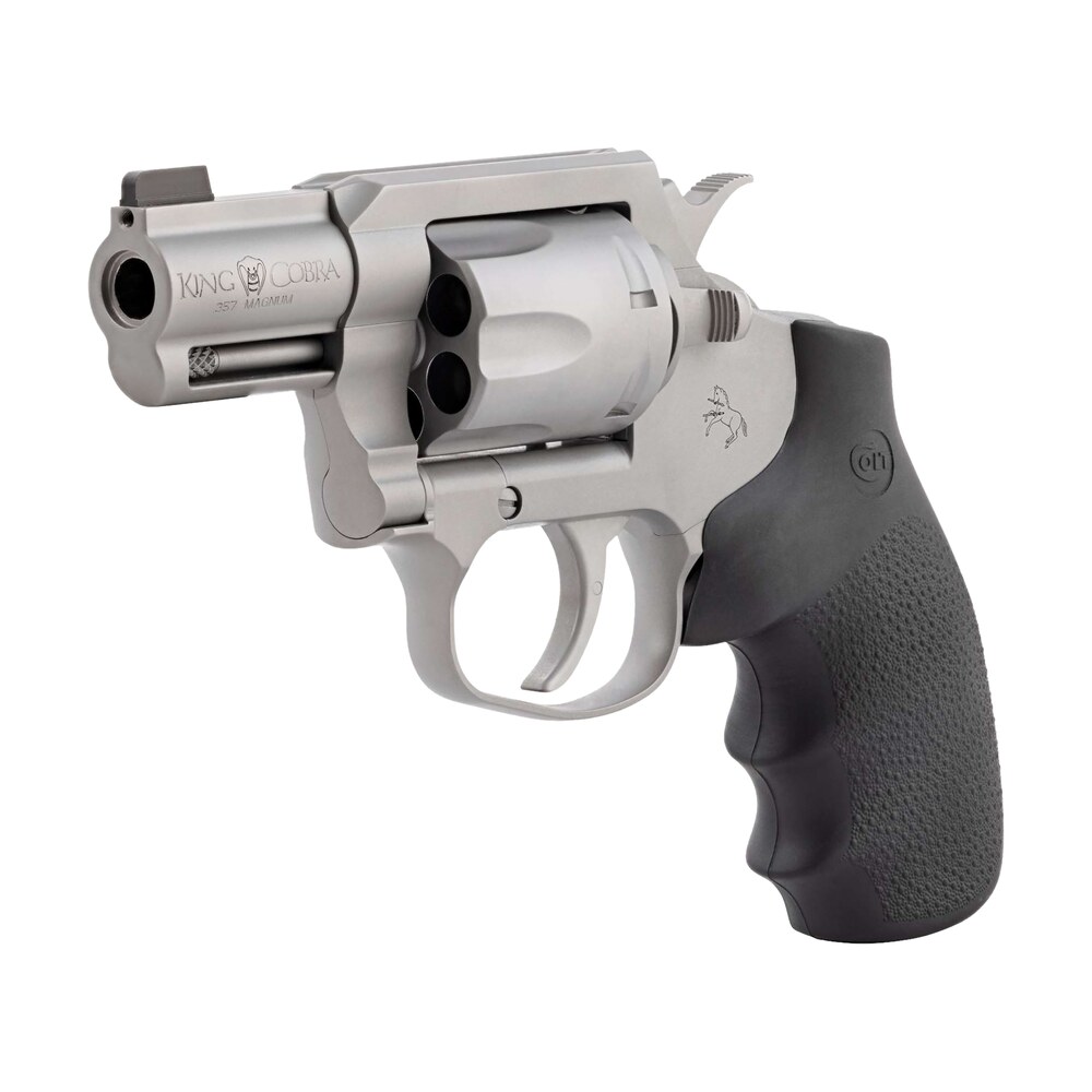 colt mfg kcobrasm2bbs king cobra small 357 mag 6 shot 2" matte stainless steel barrel, cylinder frame, black hogue overmolded grips, exposed hammer Colt Mfg KCOBRASM2BBS King Cobra Small 357 Mag 6 Shot 2" Matte Stainless Steel Sports South item 170428