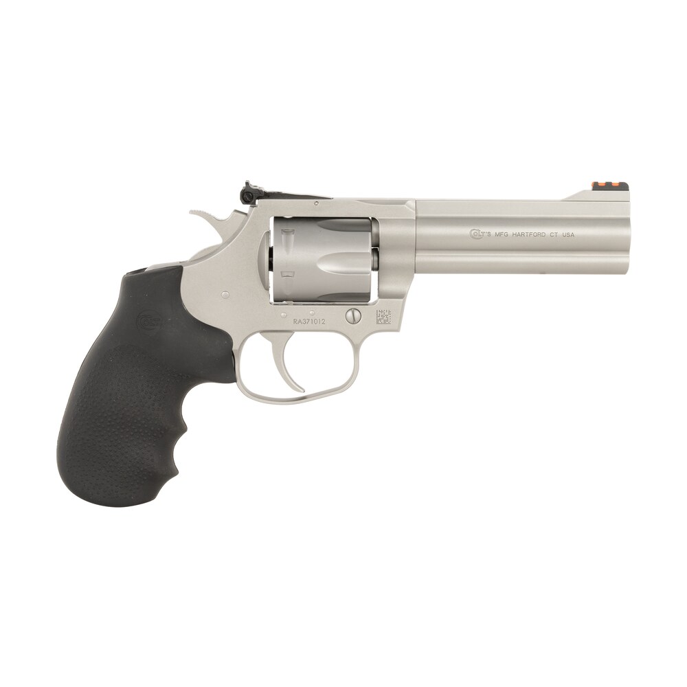 colt mfg kcobrasm4rts king cobra target 357 mag 6 shot 4.25" matte stainless steel barrel, cylinder & frame, black hogue overmolded grips, exposed hammer Colt Mfg KCOBRASM4RTS King Cobra Target 357 Mag 6 Shot 4.25" Matte Stainless Steel Sports South item 170429