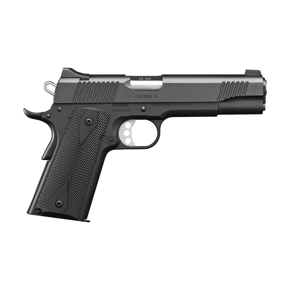kimber mfg.,inc 3200001ca custom ii (ca) 45 acp 7+1 5" matte black front serrations steel slide black synthetic double diamond grip Kimber Mfg.,inc 3200001CA Custom II (CA) 45 ACP 7+1 5" Matte Black Front Serrations Steel Slide Sports South item 170439