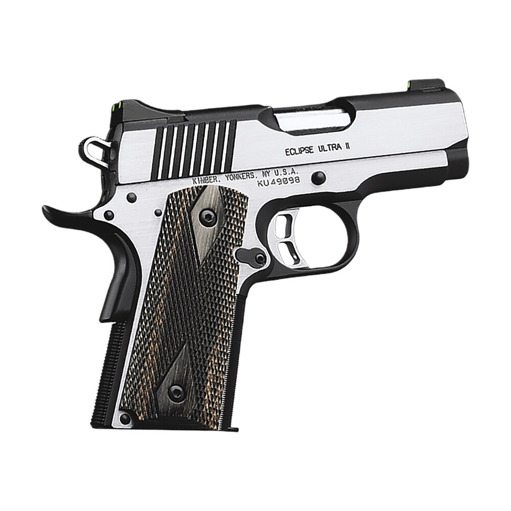 kimber mfg.,inc 3200042ca eclipse ultra ii (ca) 45 acp 7+1 3" stainless steel slide brush polished front strap checkering laminated gray/black double diamond grip Kimber Mfg.,inc 3200042CA Eclipse Ultra II (CA) 45 ACP 7+1 3" Stainless Steel Slide Brush Sports South item 170443