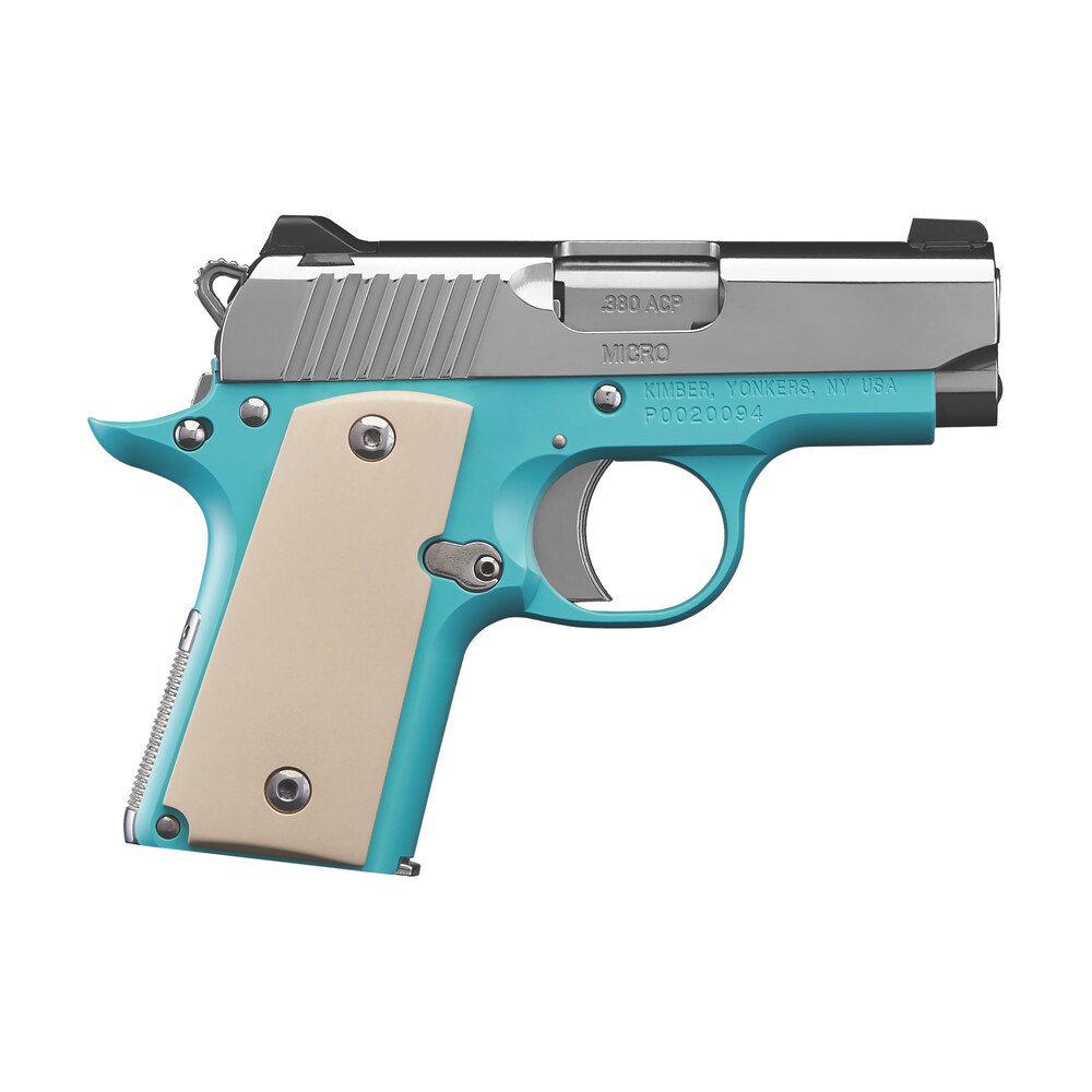 kimber mfg.,inc 3300210 micro bel air ns 380 acp 2.75" ramped barrel stainless steel slide bel air blue mirror polished ivory micarta grip Kimber Mfg.,inc 3300210 Micro Bel Air NS 380 ACP 2.75" Ramped Barrel Stainless Steel Slide Bel Sports South item 170618