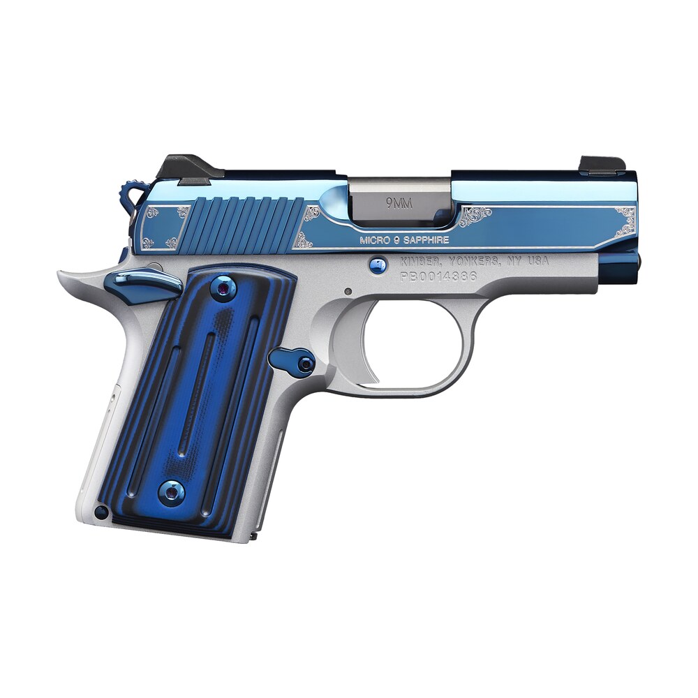 kimber mfg.,inc 3300111 micro 9 sapphire 9mm 6+1 3.15" polished bright blue pvd coating stainless steel slide g 10 grip Kimber Mfg.,inc 3300111 Micro 9 Sapphire 9mm 6+1 3.15" Polished Bright Blue PVD Coating Sports South item 170634