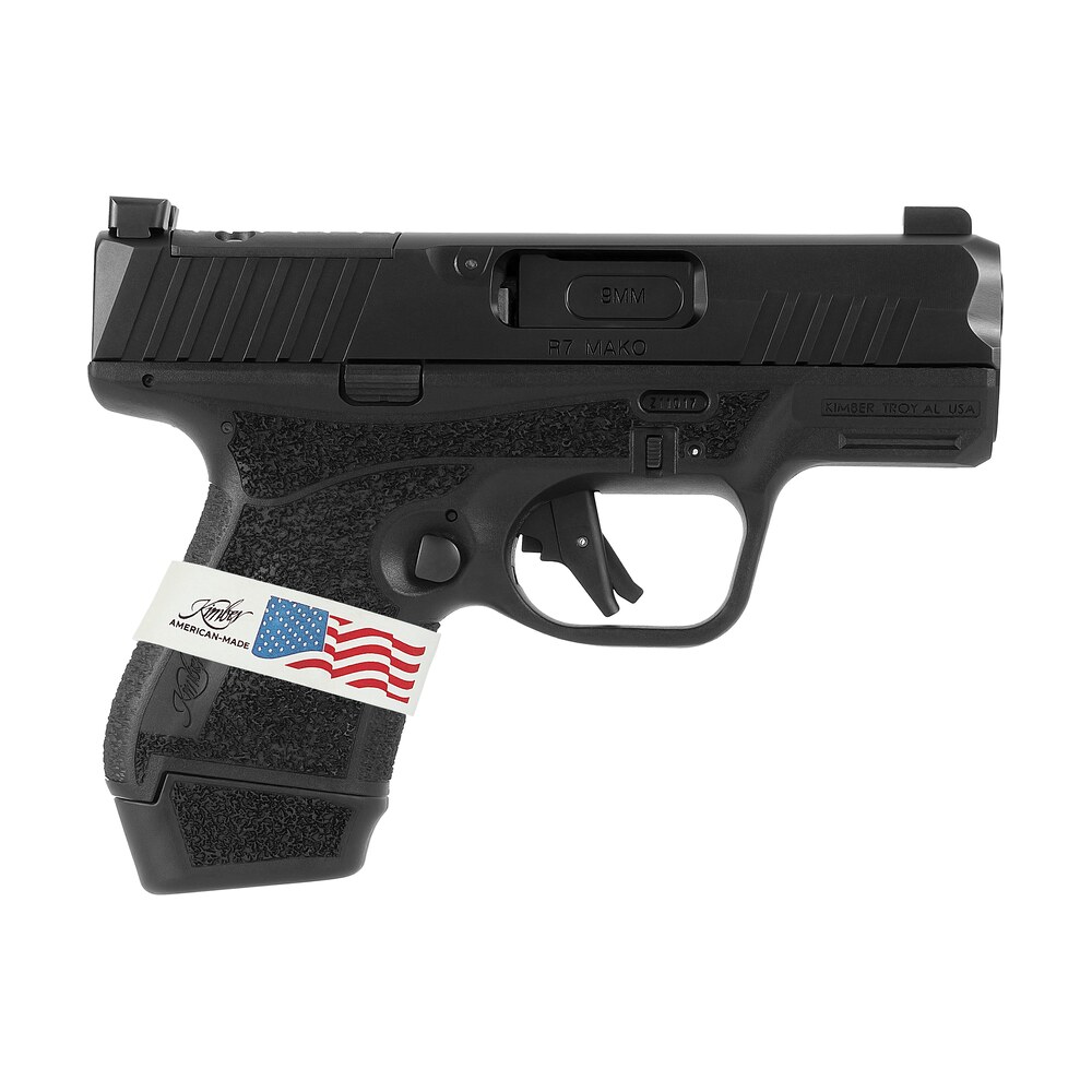 kimber mfg, inc 3800004 r7 mako liberty sub compact frame 9mm luger 13+1 3.37" black dlc match grade barrel, black fnc nitride optic ready/serrated stainless steel slide, black polymer frame Kimber Mfg, Inc 3800004 R7 Mako Liberty Sub-Compact Frame 9mm Luger 13+1 3.37" Black DLC Match Sports South item 170637