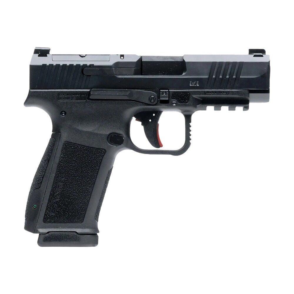 canik hg7883n mete mc9ls sub compact frame 9mm luger 17+1 3.64" black steel barrel, black nitride serrated steel slide, black polymer frame w/picatinny rail, interchangeable backstrap grip Canik HG7883N Mete MC9LS Sub-Compact Frame 9mm Luger 17+1 3.64" Black Steel Sports South item 171067
