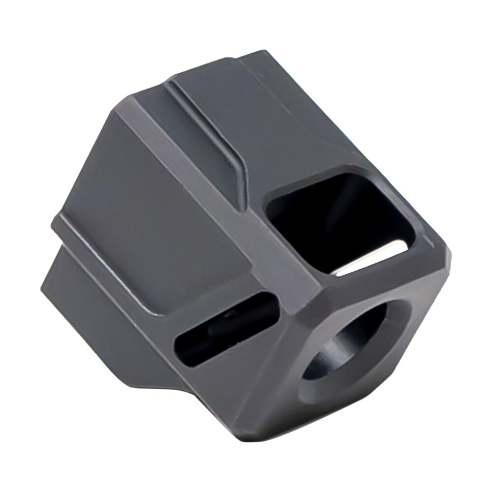 faxon firearms ffpacompssg01 exos 523 compensator for g43 black anodized aluminum 1/2"x28 threads 1.125" oal 9mm Faxon Firearms FFPACOMPSSG01 EXOS-523 Compensator for G43 Black Anodized Aluminum 1/2"x28 Sports South item 171103
