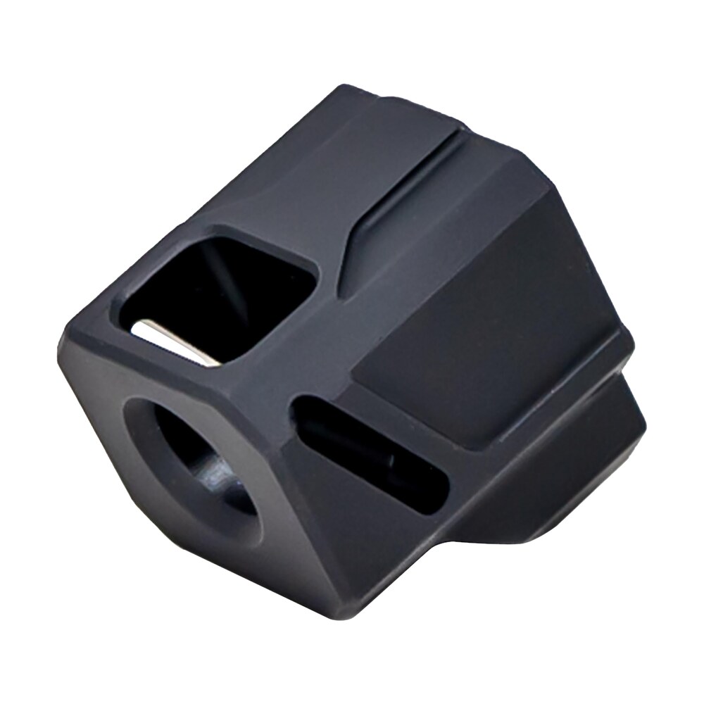 faxon firearms ffpacompdsg02 exos 543 compensator for gen 4 black anodized aluminum 1/2"x28 threads 1.10" oal 9mm Faxon Firearms FFPACOMPDSG02 EXOS-543 Compensator for Gen 4 Black Anodized Aluminum 1/2"x28 Sports South item 171105