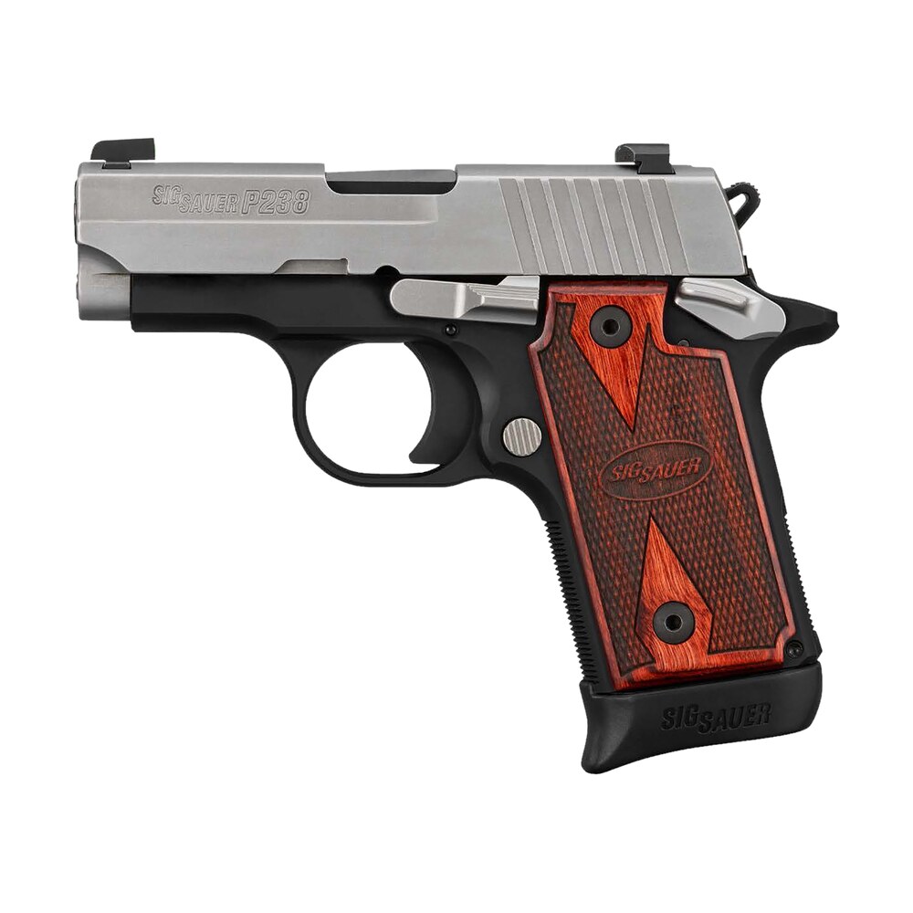 sig sauer 238380txr3 p238 two tone 380acp 6/7rds 2.70" stainless bead blast slide black anodized checkered rosewood grip Sig Sauer 238380TXR3 P238 Two-Tone 380ACP 6/7rds 2.70" Stainless Bead Blast Slide Black Sports South item 171349