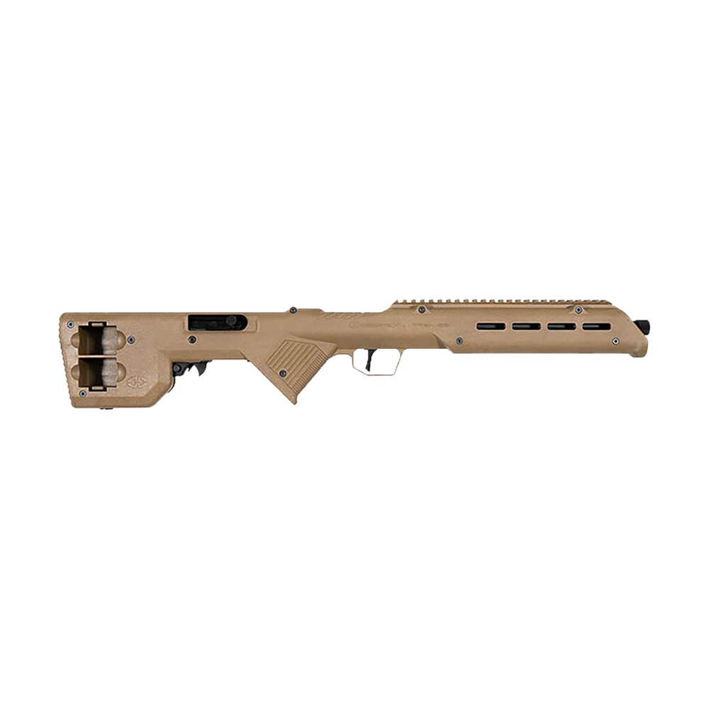 desert tech trkrf2218fde trek 22 flat dark earth compact 22 lr 10+1 18" free floating steel barrel, picatinny rail receiver, m lok handguards, fixed polymer stock, suppressor ready Desert Tech TRKRF2218FDE TREK-22 Flat Dark Earth Compact 22 LR 10+1 18" Free Floating Steel Sports South item 171367