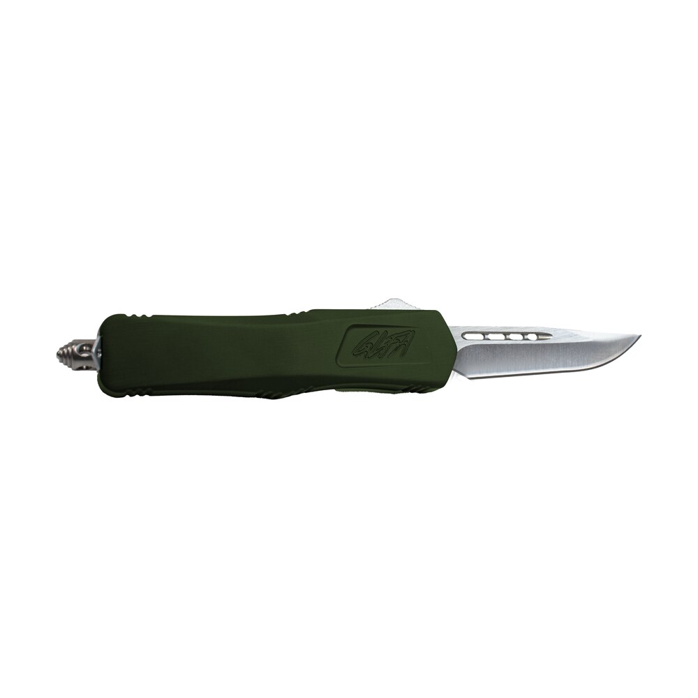 great lakes firearms glkmdsmtodg glfa medium 3.50" otf plain steel blade, od green cerakote aluminum handle Great Lakes Firearms GLKMDSMTODG GLFA Medium 3.50" OTF Plain Steel Blade, OD Green Cerakote Sports South item 171432