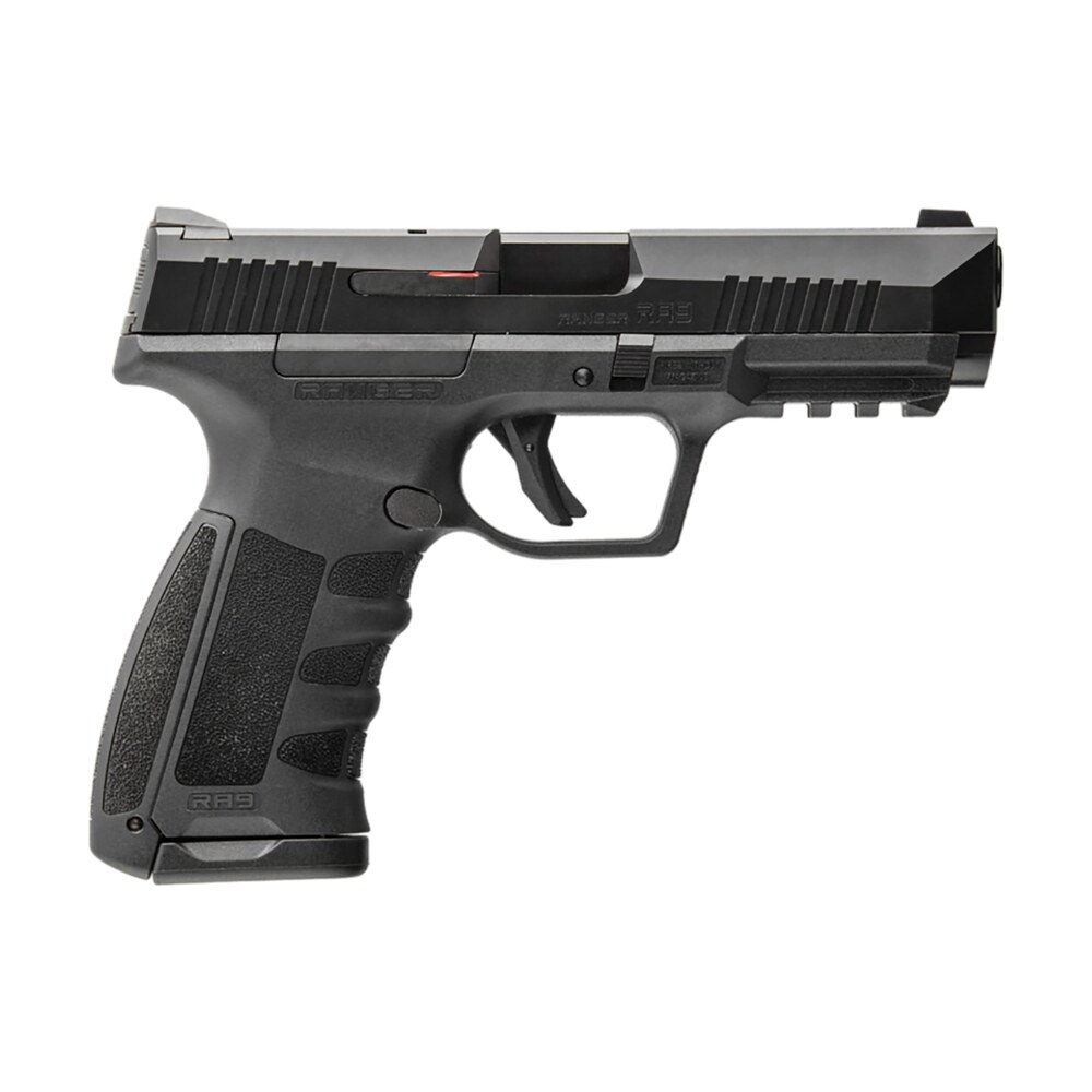 dickinson llc ra9b ra9 9mm luger 17+1 4.25" black steel barrel, serrated aluminum slide, polymer frame w/accessory rail Dickinson LLC RA9B RA9 9mm Luger 17+1 4.25" Black Steel Sports South item 171487
