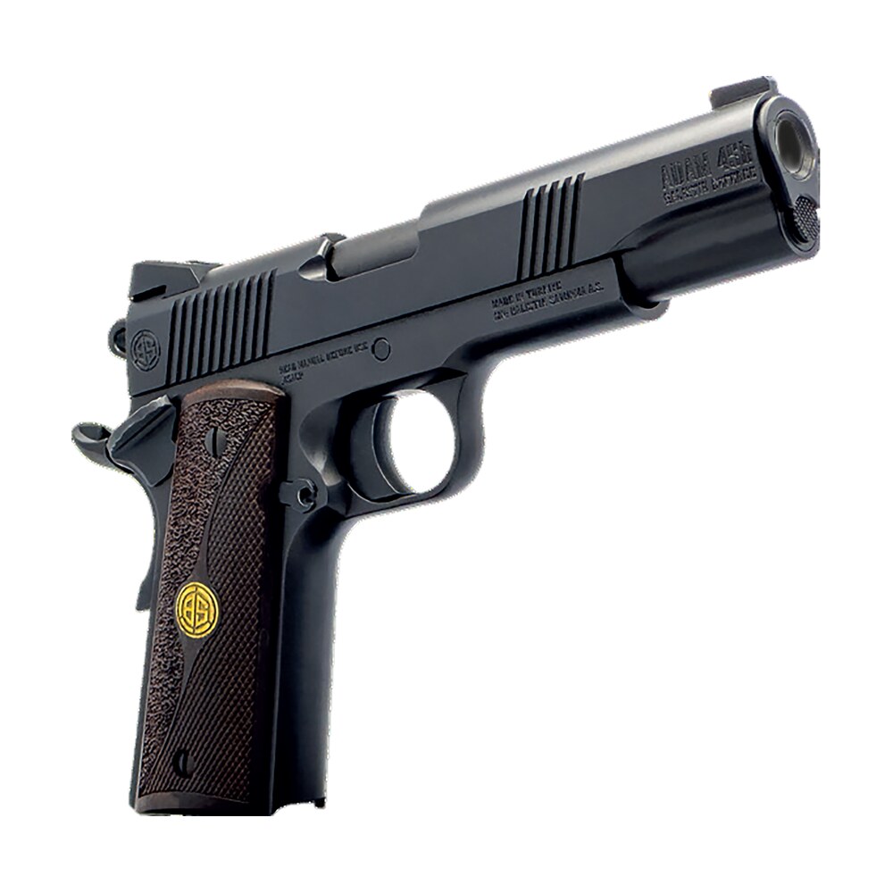 dickinson llc dcksn45bb 1911 adam 45 acp 8+1 5" black steel barrel, black serrated aluminum slide, black steel frame, wood grip Dickinson LLC DCKSN45BB 1911 Adam 45 ACP 8+1 5" Black Steel Sports South item 171492