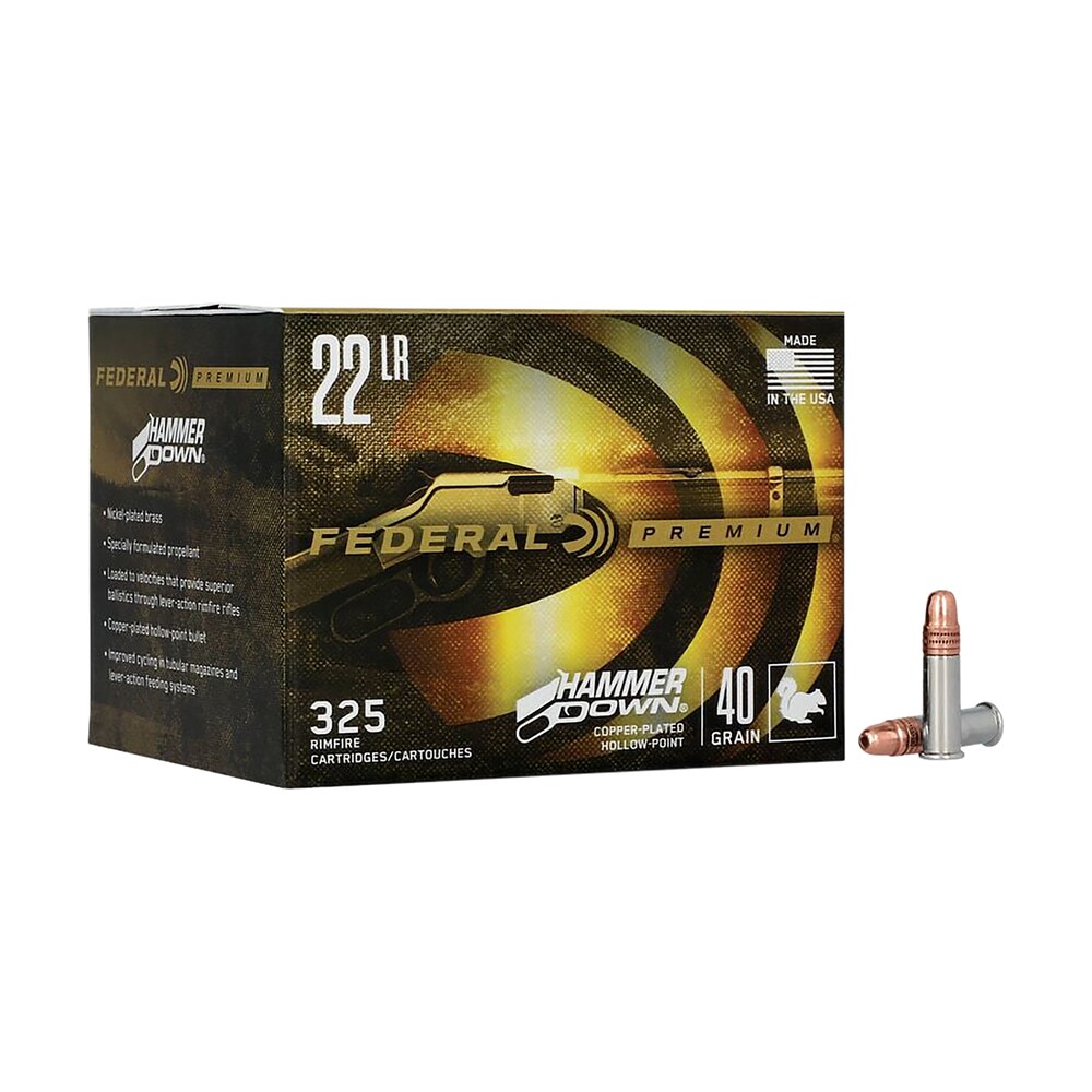 federal 22ham hammer down rimfire 22lr 40gr copper plated hollow point 325 per box/10 case Federal 22HAM Hammer Down Rimfire 22LR 40gr Copper Plated Hollow Point 325 Per Box/10 Case Sports South item 171770