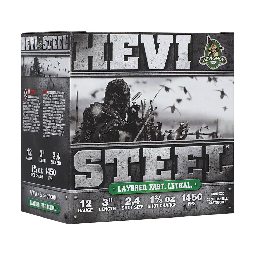 hevi shot hs60024 hevi steel waterfowl 12gauge 3" 1 3/8oz 2/4shot 25 per box/10 case HEVI-Shot HS60024 HEVI-Steel Waterfowl 12Gauge 3" 1 3/8oz 2/4Shot 25 Per Box/10 Case Sports South item 171777