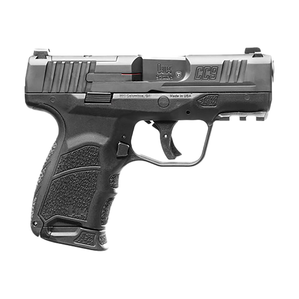 hk 81000550 cc9 9mm luger 10+1/12+1 3.32" black polygonal rifled barrel, optic ready/serrated steel slide, polymer frame w/picatinny rail, black interchangeable backstrap grip HK 81000550 CC9 9mm Luger 10+1/12+1 3.32" Black Polygonal Rifled Sports South item 172195