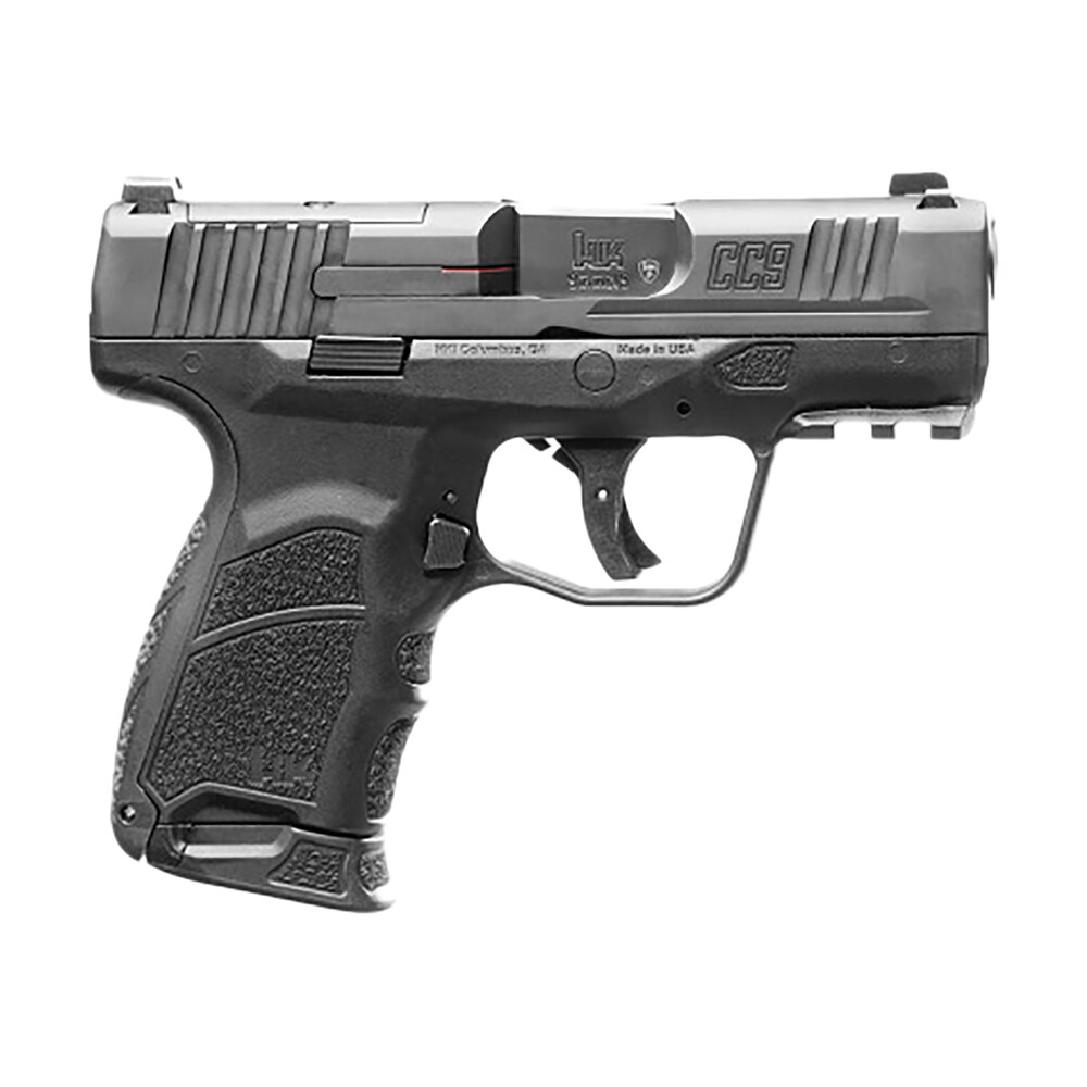 hk 81000551 cc9 micro compact 9mm luger 10+1 3.32" black polygonal rifled barrel, optic ready/serrated steel slide, polymer frame w/picatinny rail, black interchangeable backstrap grip, ambidextrous HK 81000551 CC9 Micro Compact 9mm Luger 10+1 3.32" Black Polygonal Rifled Sports South item 172196