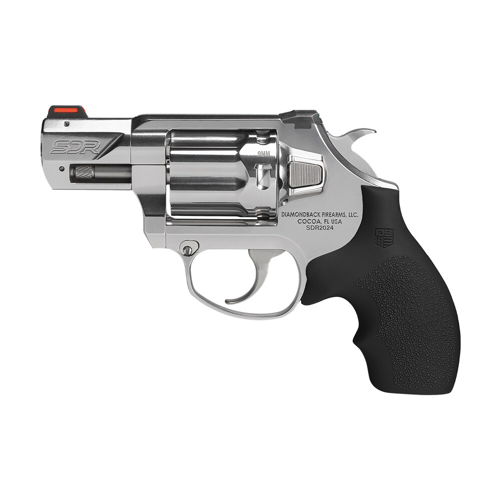diamondback db0700p701 sdr small 9mm luger +p 6 shot 2" polished stainless steel barrel & frame, stainless steel cylinder, black hogue rubber grip, exposed hammer Diamondback DB0700P701 SDR Small 9mm Luger +P 6 Shot 2" Polished Stainless Steel Barrel & Sports South item 172488