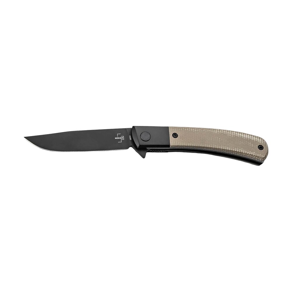 boker 01bo931 modern gentleman 2.95" plain black nitro v blade green micarta handle Boker 01BO931 Modern Gentleman 2.95" Plain Black Nitro-V Blade Green Micarta Handle Sports South item 172517