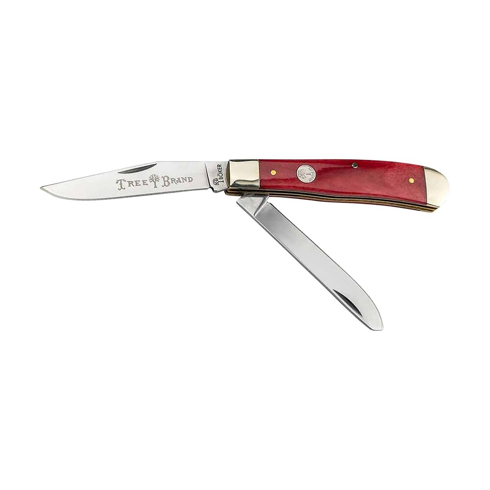 boker 110830 trapper plain d2 steel blade smooth red bone bone handle Boker 110830 Trapper Plain D2 Steel Blade Smooth Red Bone Bone Handle Sports South item 172540